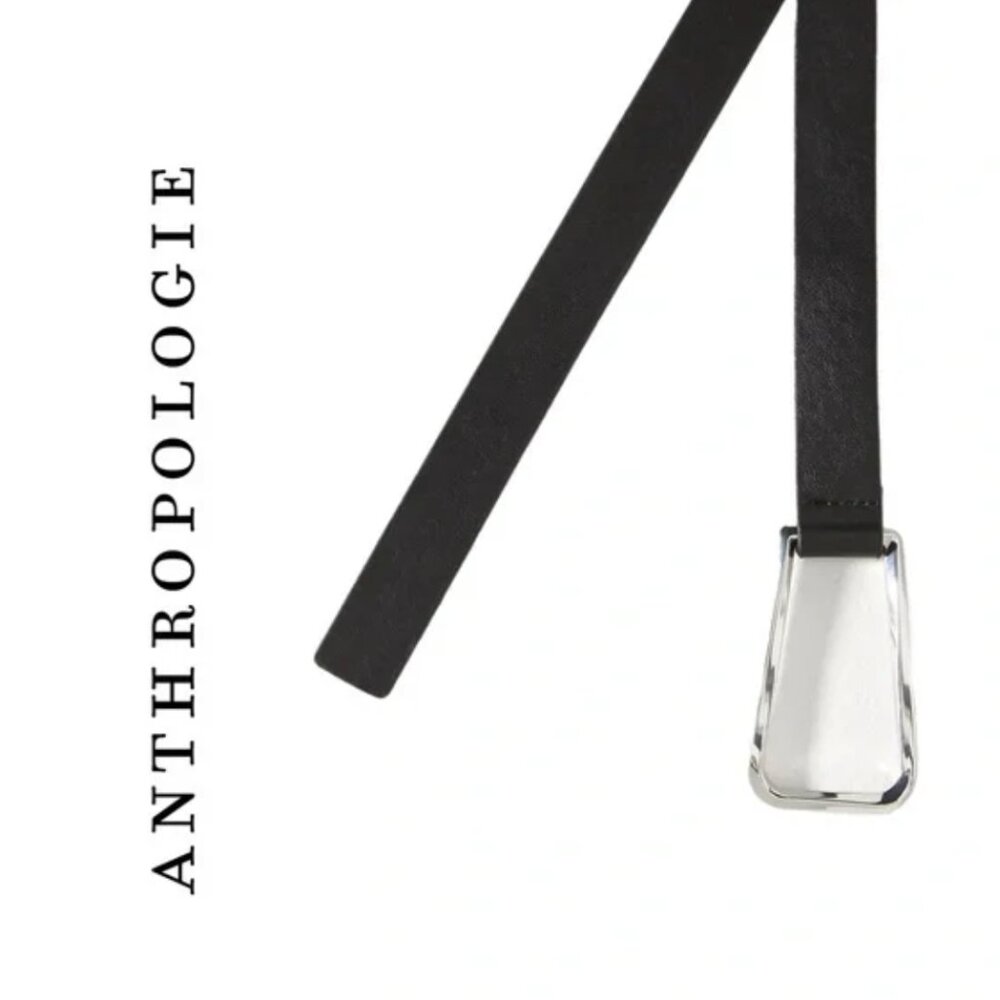 Anthropologie Leather Wrap belt | Silver Hardwear